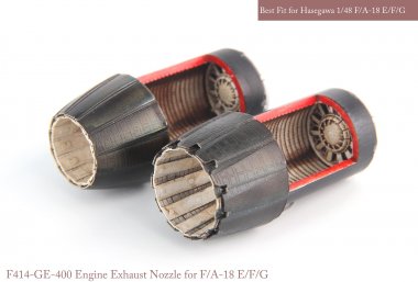 1/48 F/A-18E/F/G GE Nozzle & Burner Set (Closed) for Hasegawa