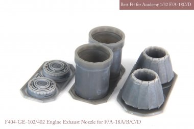 1/32 F/A-18A/B/C/D Nozzle & Burner Set (Closed) for Academy