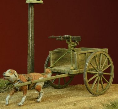 1/35 WWI Dog-Drawn Cart with Hotchkiss Machine Gun