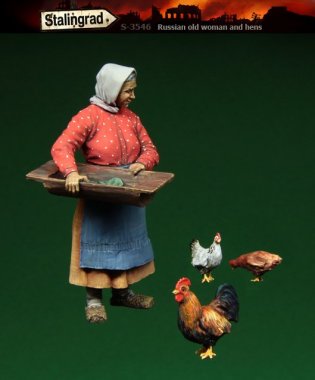 1/35 Russian Old Woman and Hens