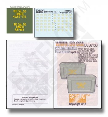 1/35 WWII Cal.50 M2 Ammunition Box Labels (Style.3 & 4)