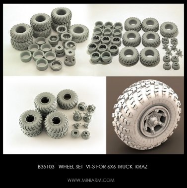 1/35 Wheel Set VI-3 for Kraz 6x6 Truck