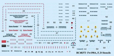 1/48 Fw190A, F, D Airframe Stencils