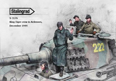 1/35 WWII German King Tiger Crew in Ardennes, December 1944