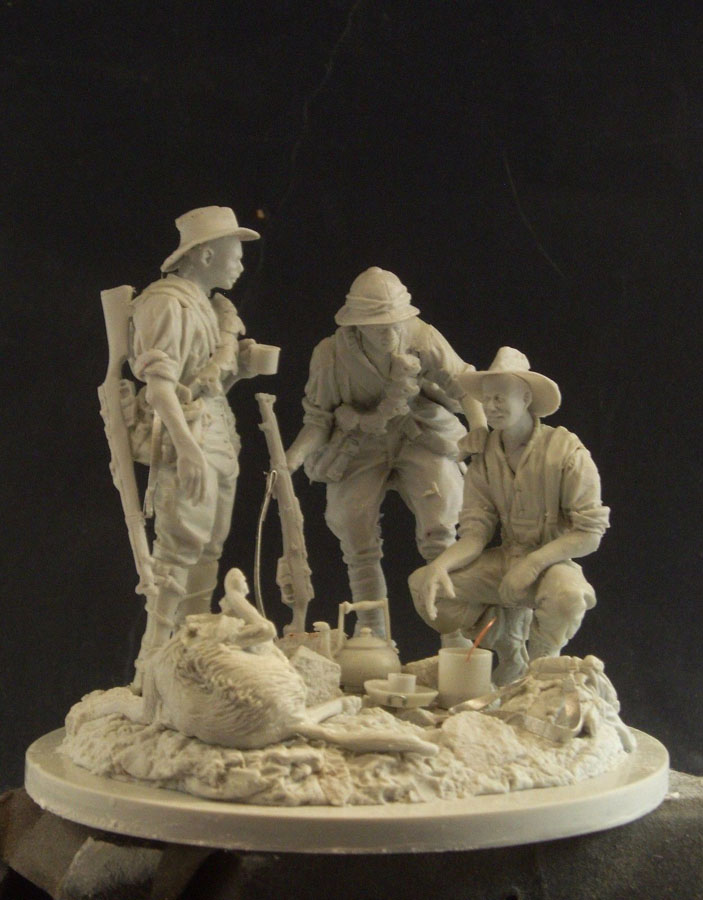 1/24 ANZAC's, WWI Boiling The Billy - Click Image to Close