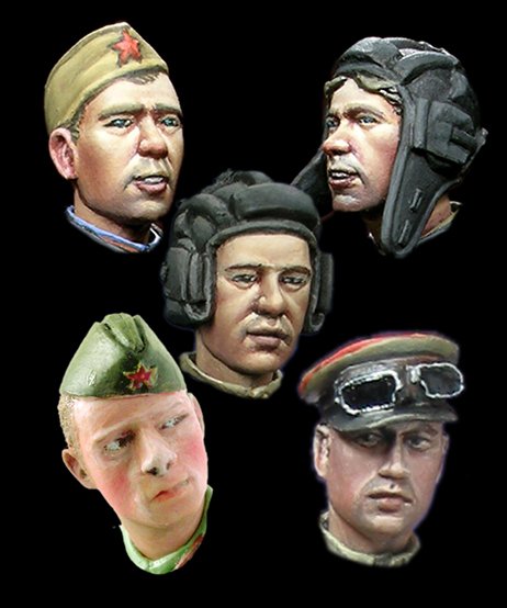 1/35 WWII Russian Heads Set #2 - Click Image to Close