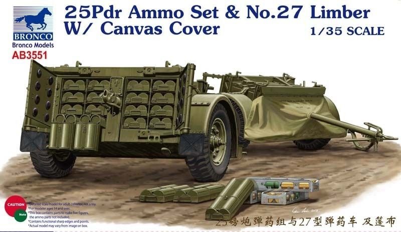 1/35 25 Pdr Ammo Set & No.27 Limber W/Canvas Cover - Click Image to Close