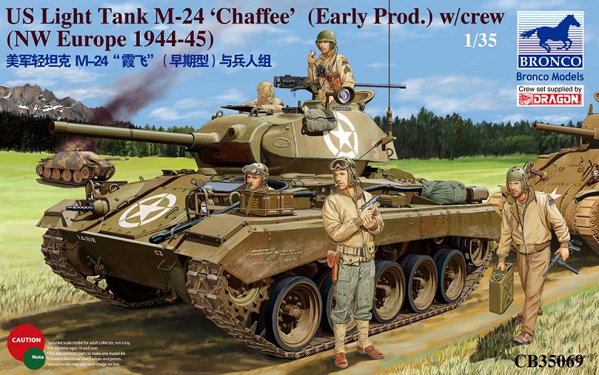 1/35 WWII US Light Tank M24 Chaffee with Tank Crew Set - Click Image to Close