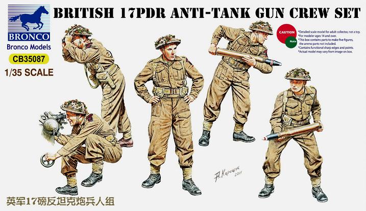 1/35 WWII British Ordnance QF 17 Pdr Anti-Tank Gun Crew Set - Click Image to Close