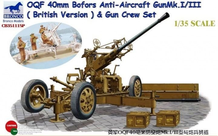 1/35 OQF 40mm Bofors Anti-Aircraft Gun Mk.I/III & Gun Grew Set - Click Image to Close