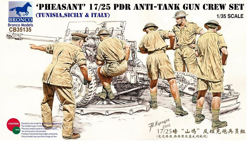 1/35 Pheasant 17/25 Pdr Anti-Tank Gun Crew Set - Click Image to Close