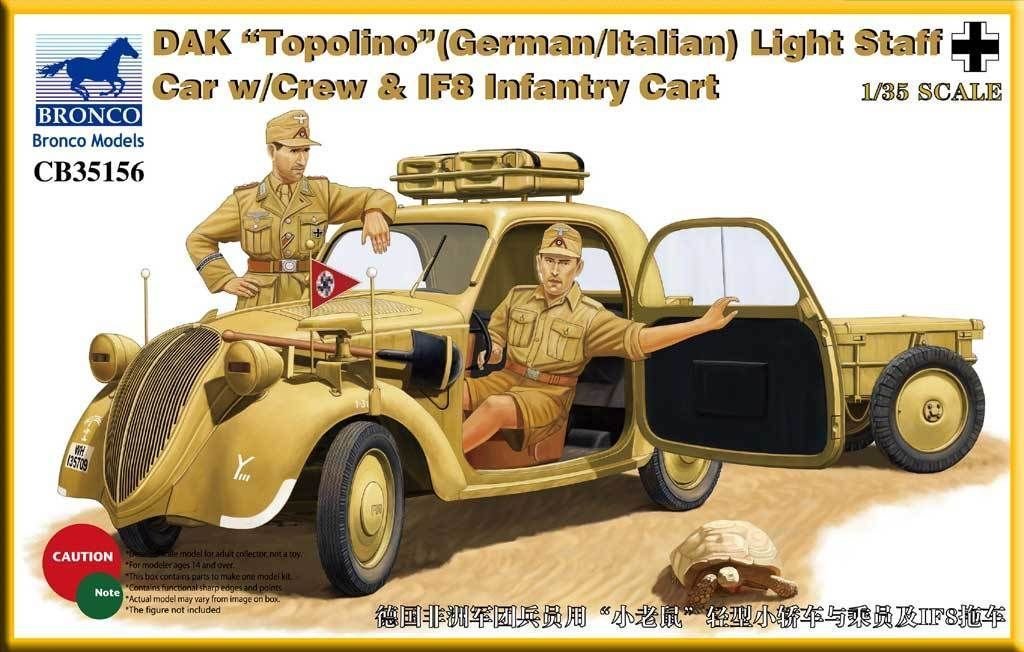 1/35 DAK Topolino, German/Italy Light Staff Car w/Crew & IF8 - Click Image to Close