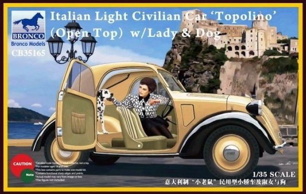 1/35 Italian Light Civilian Car Topolino (Open Top) w/Lady - Click Image to Close