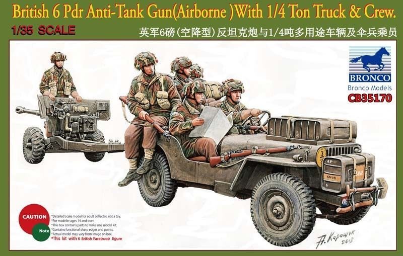 1/35 6 Pdr Anti-Tank Gun (Airborne) w/ 1/4 Ton Truck & Crew - Click Image to Close