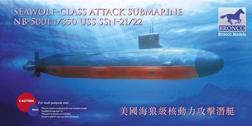 1/350 USS SSN-21/22 Seawolf Class Submarine - Click Image to Close