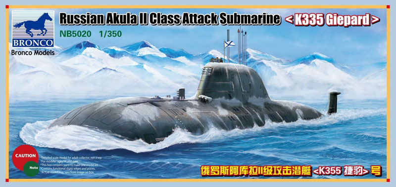 1/350 Russian Akula II Class Attack Submarine (K355 Giepard) - Click Image to Close