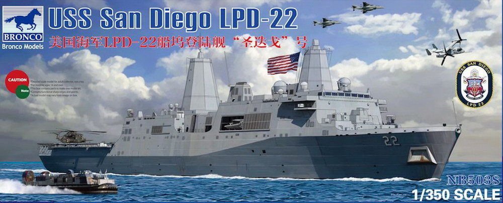 1/350 USS San Diego LPD-22, Amphibious Transport Dock Ship - Click Image to Close