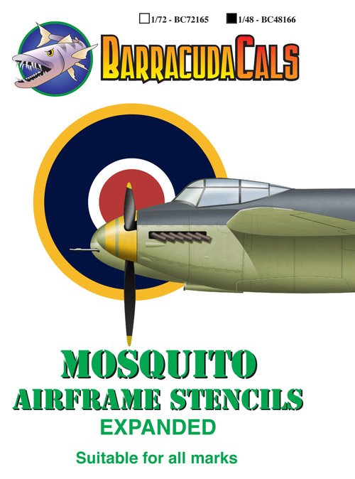 1/48 Mosquito Airframe Stencils - Expanded - Click Image to Close