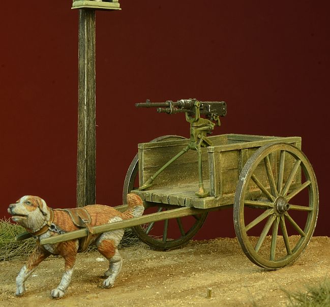 1/35 WWI Dog-Drawn Cart with Hotchkiss Machine Gun - Click Image to Close