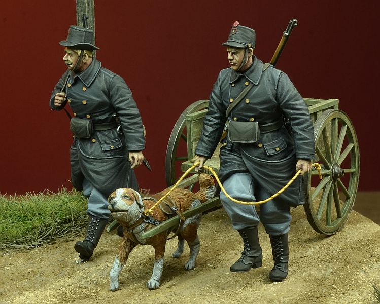 1/35 WWI Belgian Dog-Drawn Cart with Crew 1914-15 - Click Image to Close