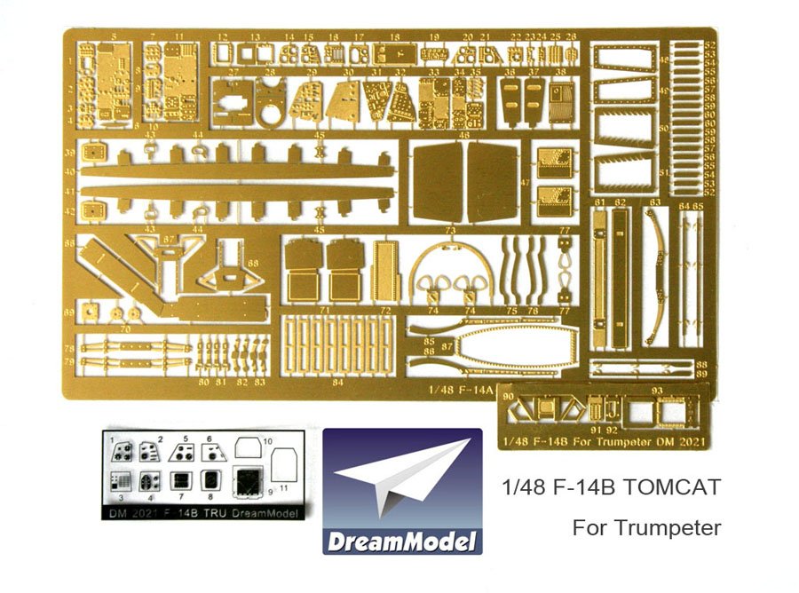 1/48 F-14B Tomcat Detail Up Etching Parts for Hobby Boss - Click Image to Close