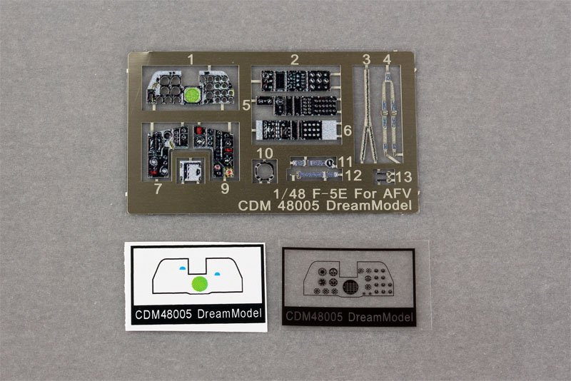 1/48 Cockpit Color Etching Parts for F-5E Tiger II (AFV Club) - Click Image to Close