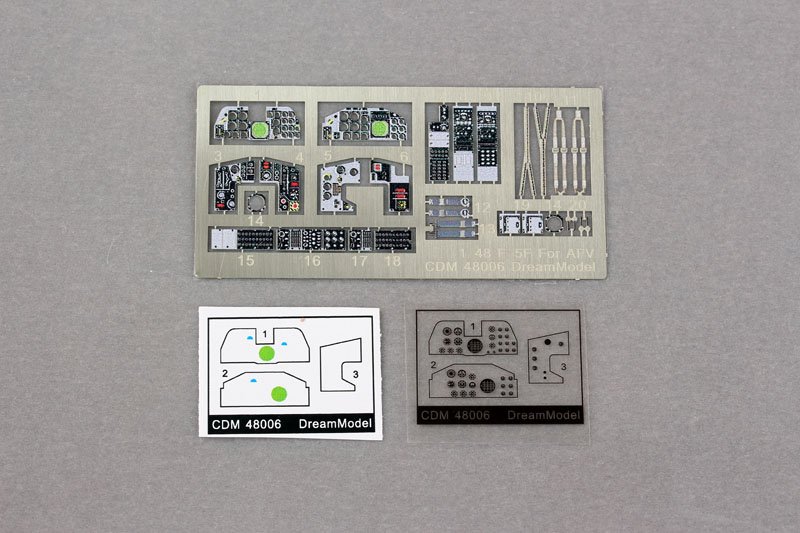 1/48 Cockpit Color Etching Parts for F-5F Tiger II (AFV Club) - Click Image to Close