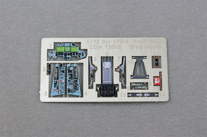 1/72 Cockpit Color Etching Parts for Su-27SM Flanker (Zvezda) - Click Image to Close