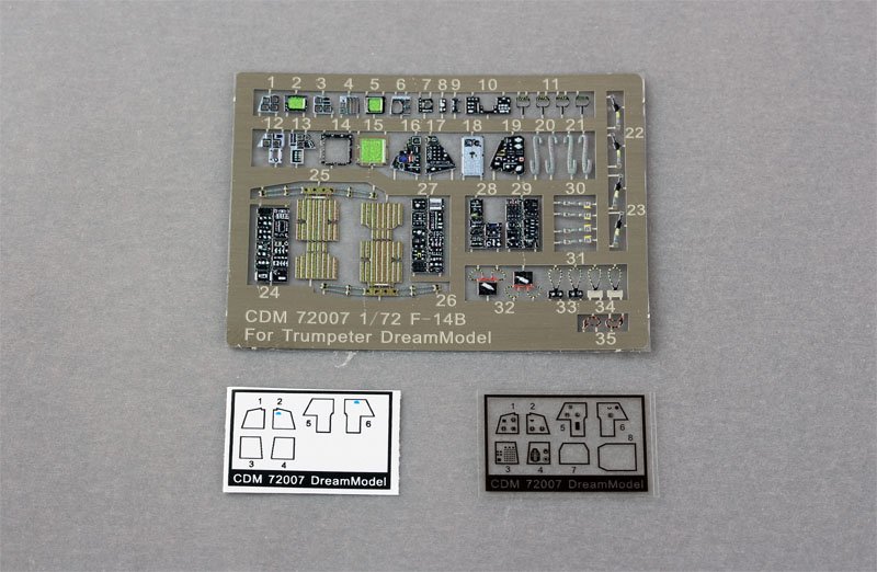 1/72 Cockpit Color Etching Parts for F-14B Tomcat (Hobby Boss) - Click Image to Close