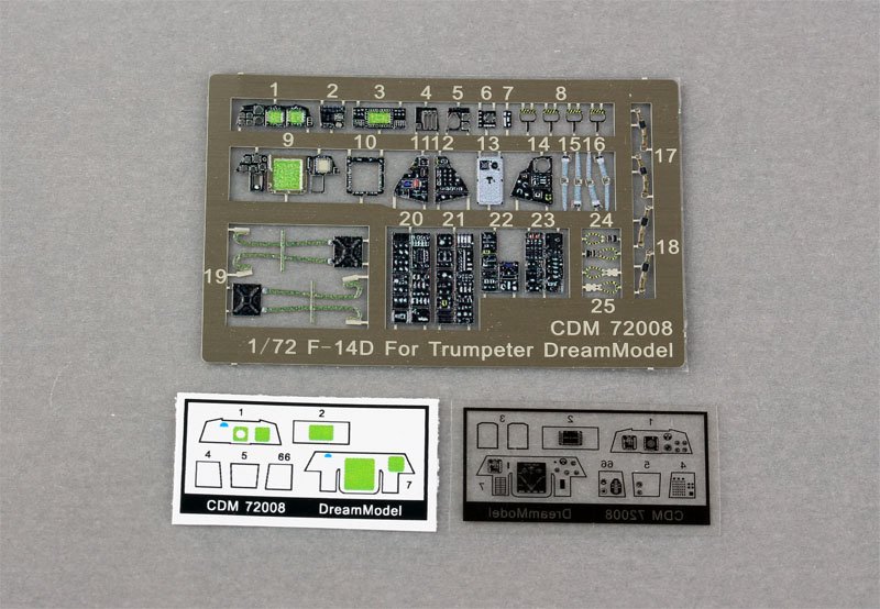 1/72 Cockpit Color Etching Parts for F-14D Tomcat (Hobby Boss) - Click Image to Close