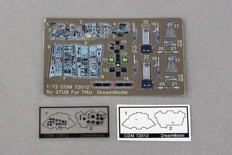 1/72 Cockpit Color Etching Parts for Su-27UB Flanker (Trumpeter) - Click Image to Close