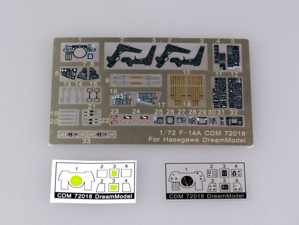 1/72 Cockpit Color Etching Parts for F-14A Tomcat (Hasegawa) - Click Image to Close