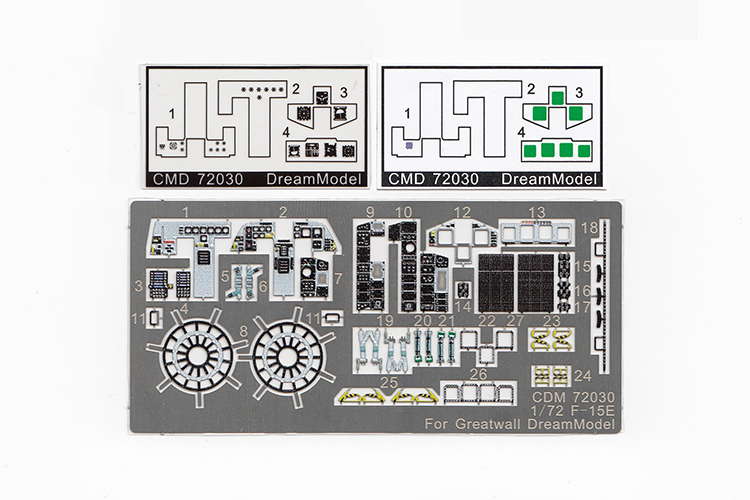 1/72 Cockpit Color Etching Parts for F-15E (Great Wall) - Click Image to Close