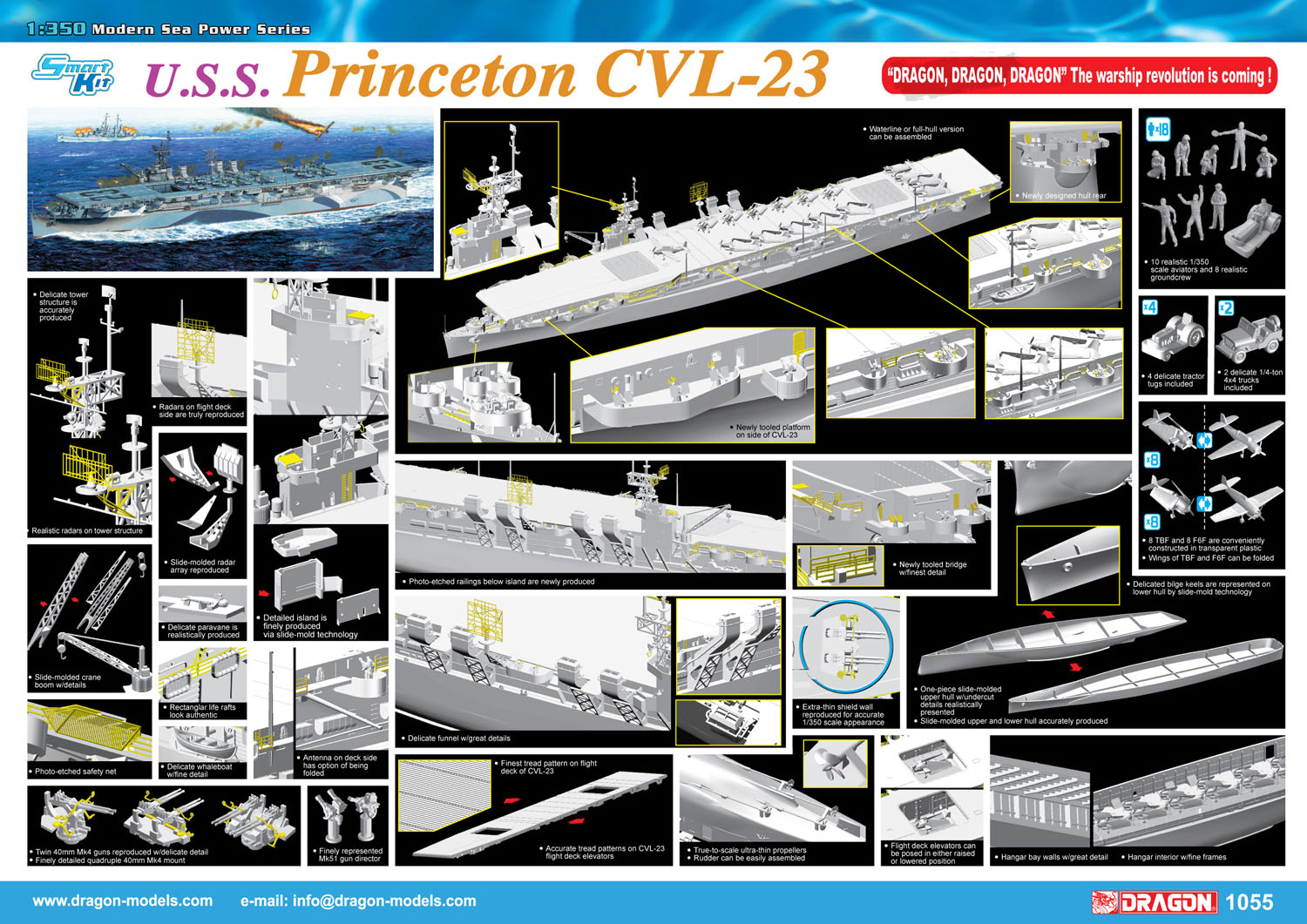 1/350 USS Princeton CVL-23, Independence Class Aircraft Carrier - Click Image to Close