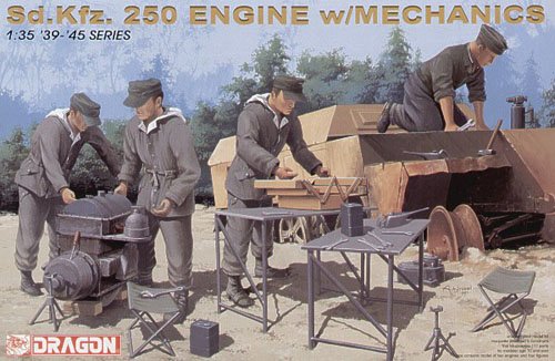 1/35 Sd.Kfz.250 Engine w/Mechanics - Click Image to Close