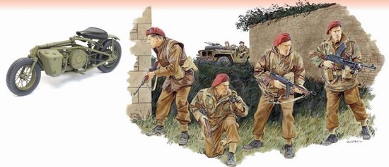 1/35 British 2nd SAS Regiment w/ Bike and Container, France 1944 - Click Image to Close