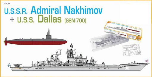 1/700 USSR Admiral Nakhimov + USS SSN-700 Dallas - Click Image to Close