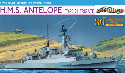 1/700 HMS Antelope, Type 21 Frigate "Falklands War Anniversary" - Click Image to Close