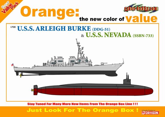 1/700 USS Arleigh Burke DDG-51 + USS Nevada SSBN-733 - Click Image to Close