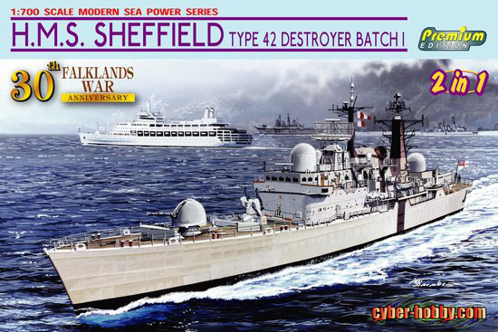 1/700 HMS Sheffield, Type 42 Destroyer Batch 1, Falklands War - Click Image to Close