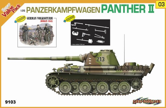 1/35 Panzerkampfwagen Panther II w/ German Volkssturm 1945 - Click Image to Close