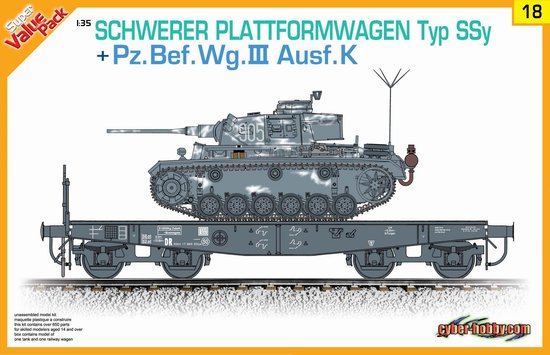 1/35 Schwerer Plattformwagen Typ Ssy + Pz.Bef.Wg.III Ausf.K - Click Image to Close