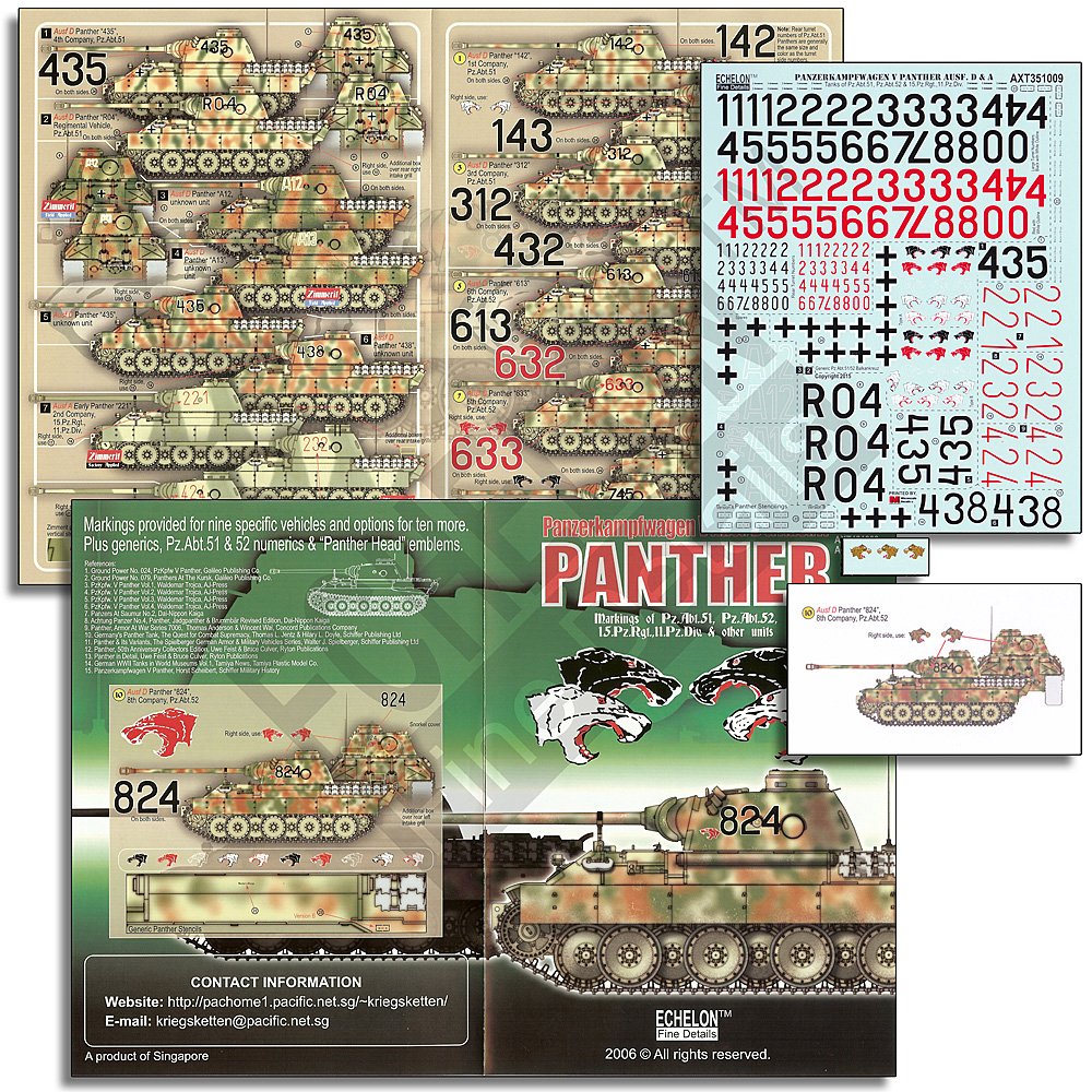 1/35 Pz.Abt.51/52 & 15.Pz.Rgt Panthers (Ausf.Ds & A) - Click Image to Close