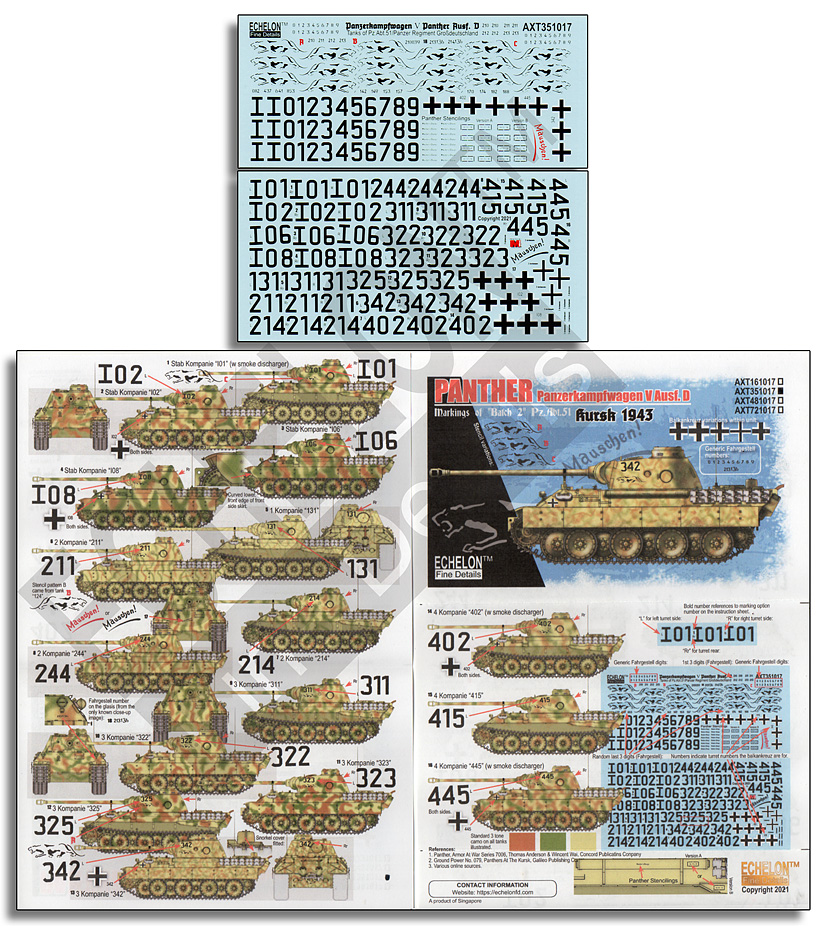 1/35 "Batch 2" Pz.Abt.51 Panther Asuf.Ds, Kursk 1943 - Click Image to Close