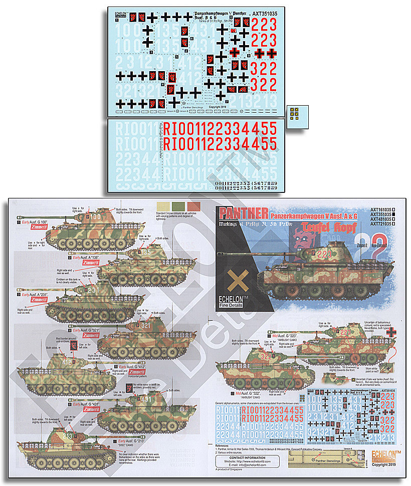 1/35 Panther Ausf.A & G, 31-Pz.Rgt, 5-Panzer Division - Click Image to Close