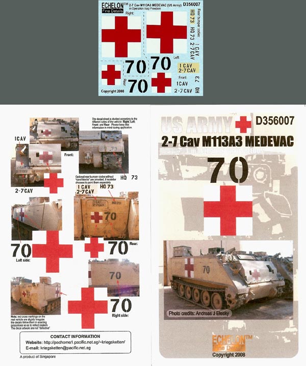 1/35 US Army 2-7 Cav M113A3 Medevac (OIF) - Click Image to Close