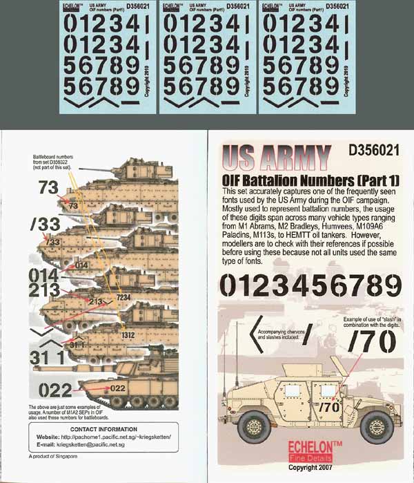 1/35 US Army OIF Battalion Numbers (Part.1) - Click Image to Close