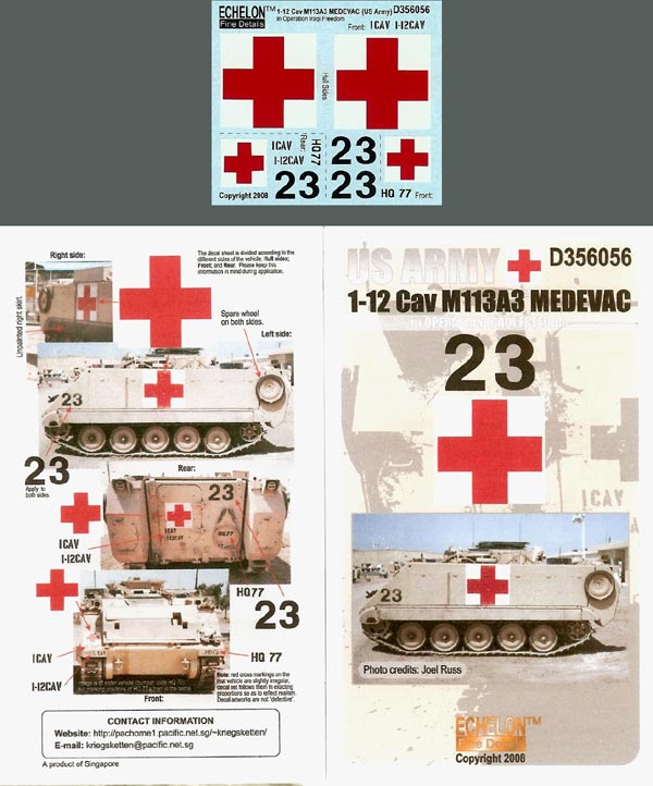 1/35 US Army 1-12 Cav M113A3 Medevac (OIF) - Click Image to Close