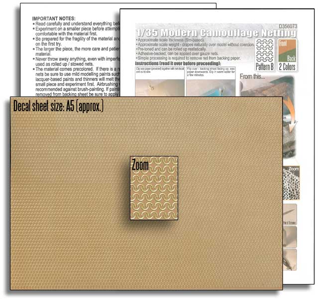 1/35 Modern Camouflage Netting - Pattern B (Brown/Dark Green) - Click Image to Close