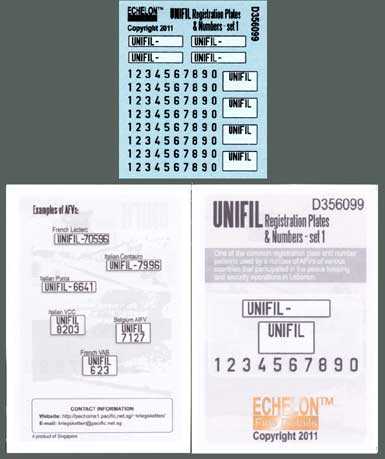 1/35 UNIFIL Registration Plates & Numbers #1 - Click Image to Close